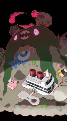 ai character: garbodor gigamax  background