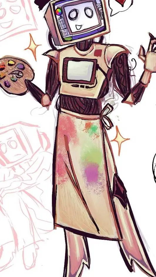 ai character: painter pressure background