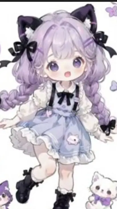 ai character: pretty violet background
