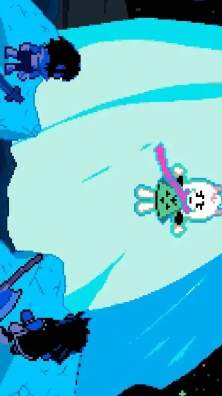 ai character: Ralsei Kris Susie  background