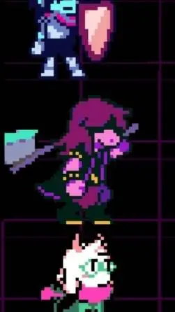 ai character: Kris Susie Ralsei background