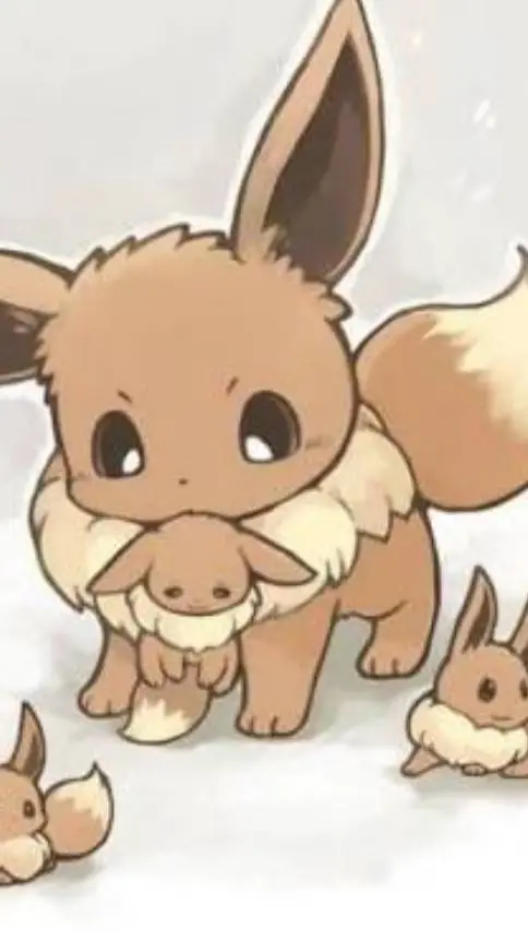 ai character: baby eevee background