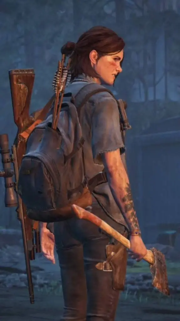 ai character: ellie Williams  background