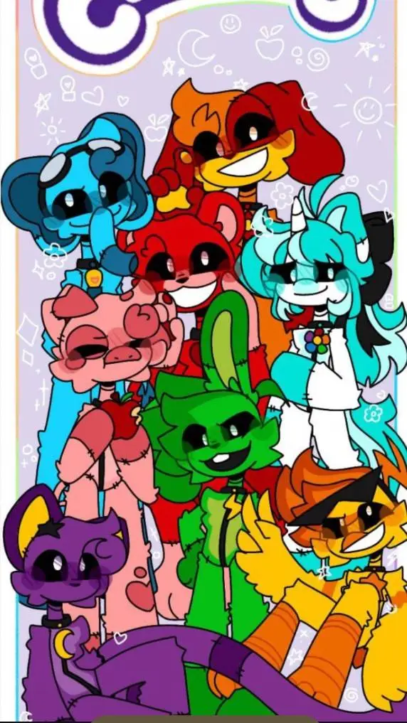 ai character: smiling critters  background