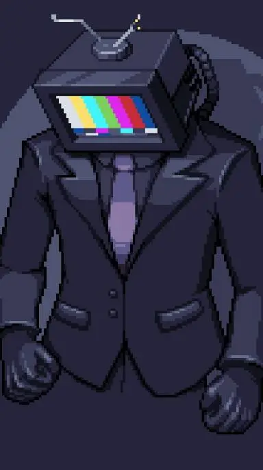 ai character: tv man background