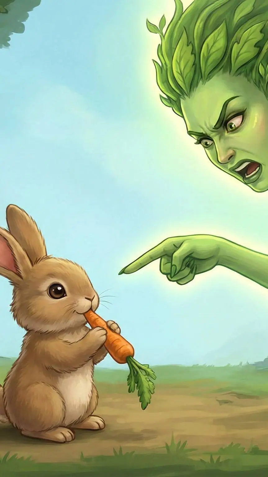 ai character: Crazy Baby 🐇 🐰  background