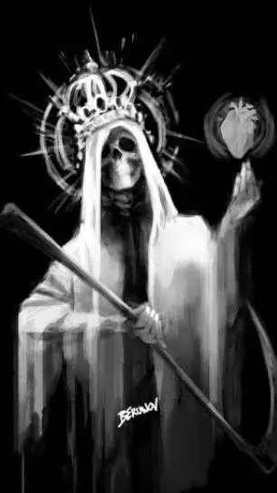 ai character: santa Niña Blanca background