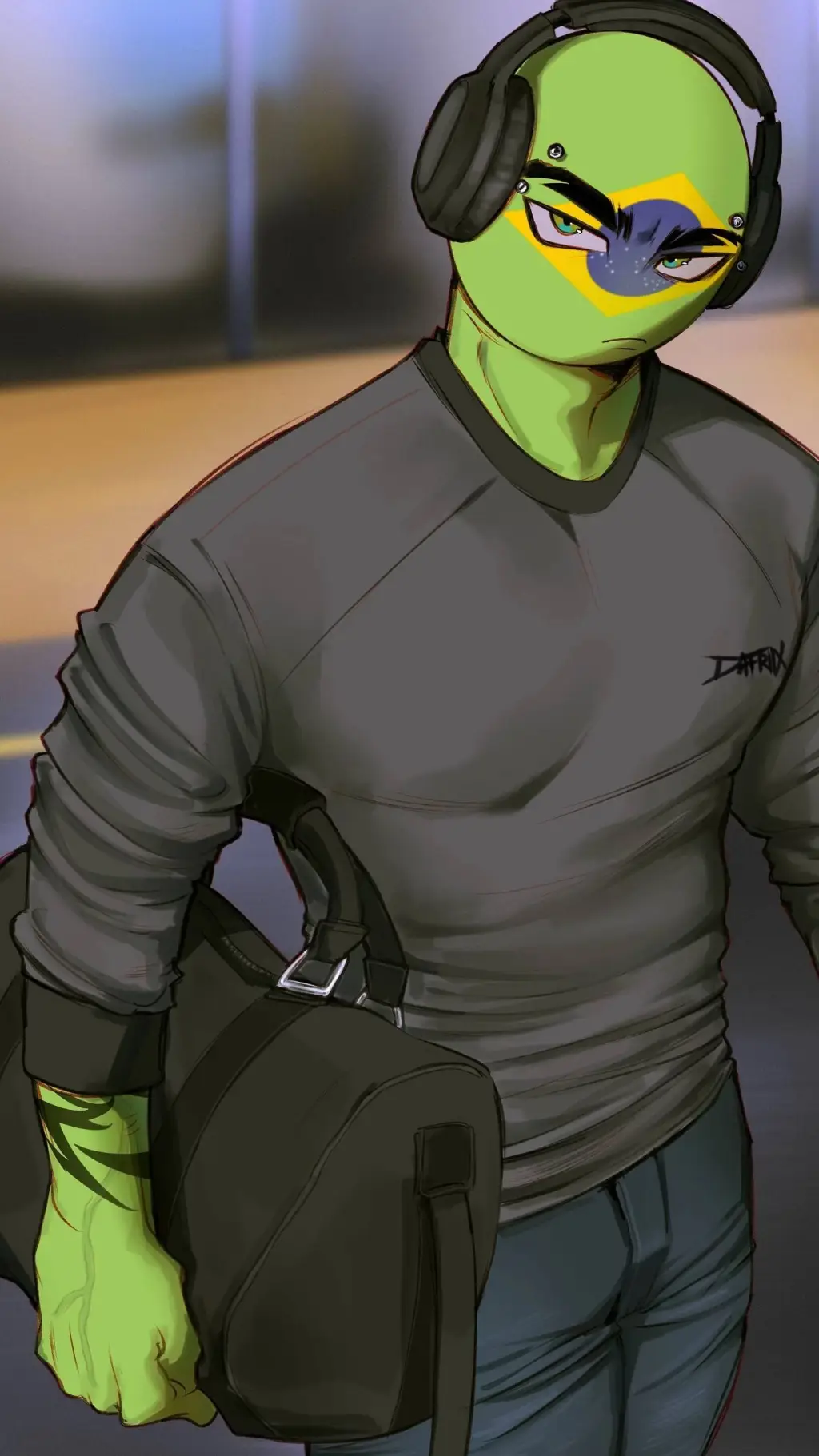 ai character: young Brazil  background