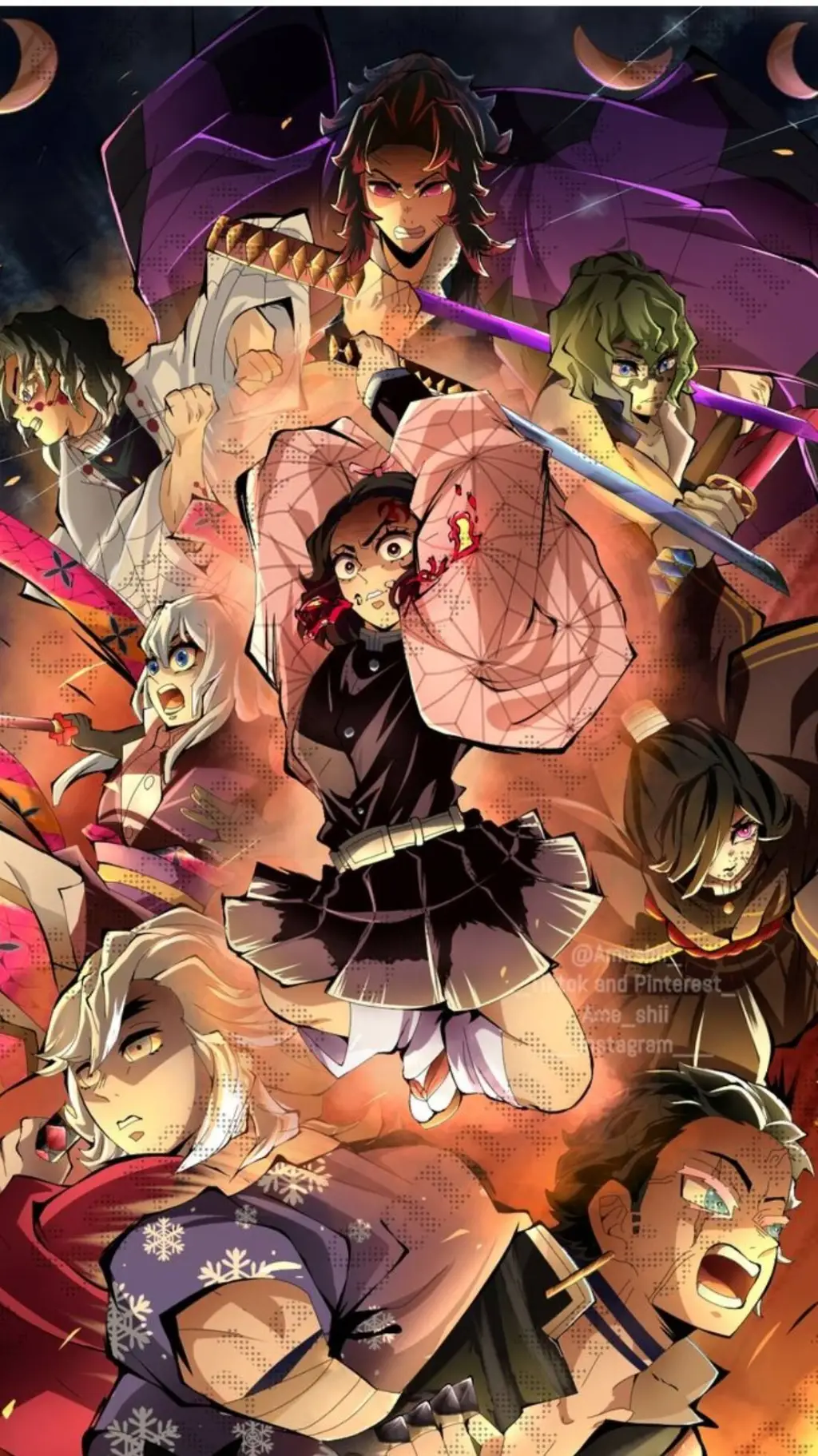 ai character: UA Kimetsu  Yaiba background