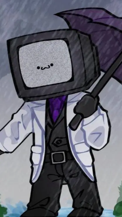 ai character: mini tv científic background