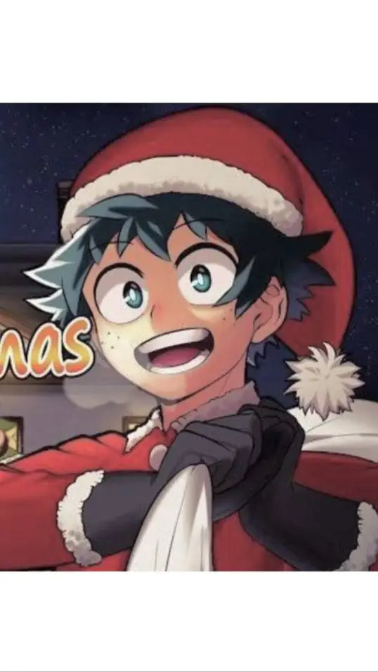 ai character: MHA CHRISTMAS DEKU background