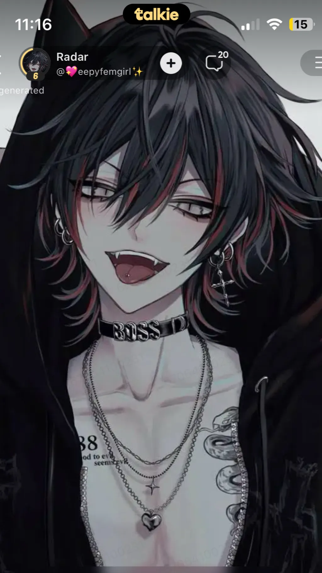 ai character: ￼AZZY  background