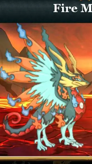 ai character: fire magic dragon background