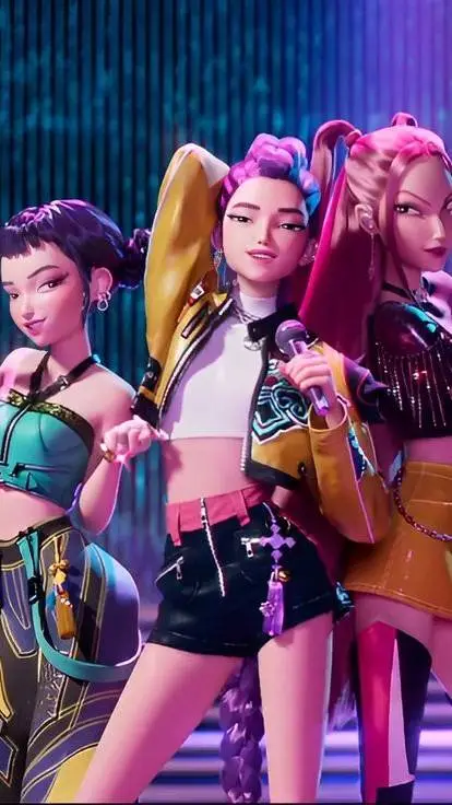 ai character: Guerreiras do kpop background