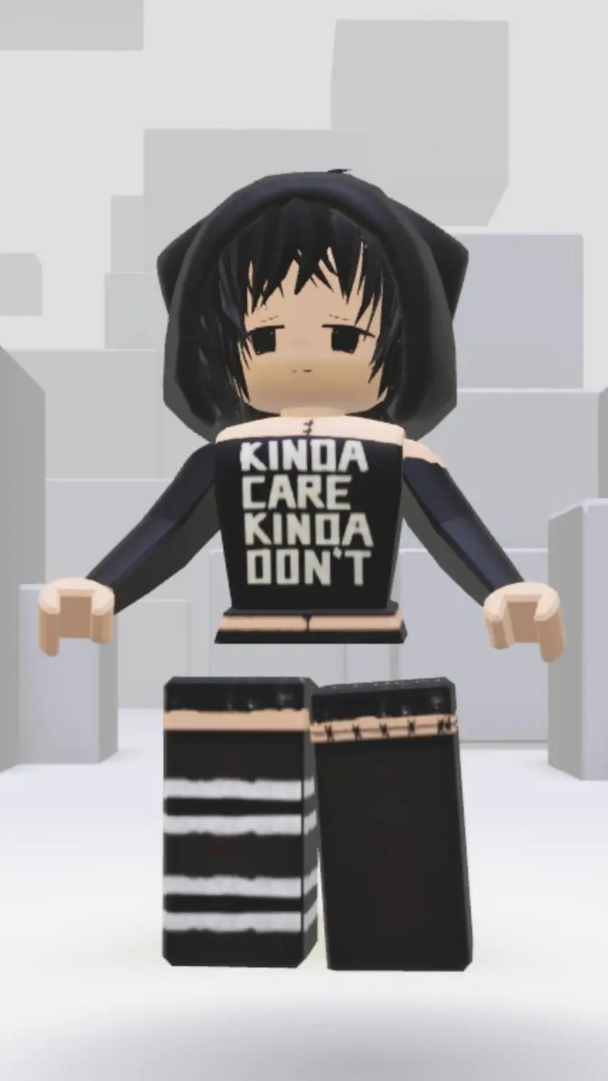 ai character: Emo girl but giant background