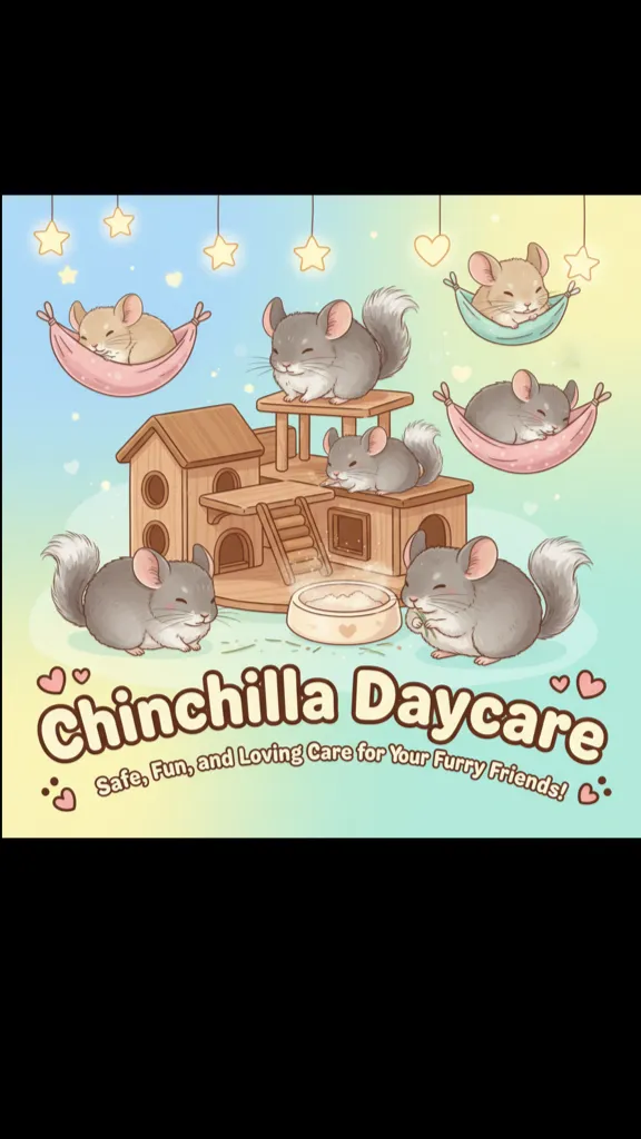 ai character: Chinchilla daycare background