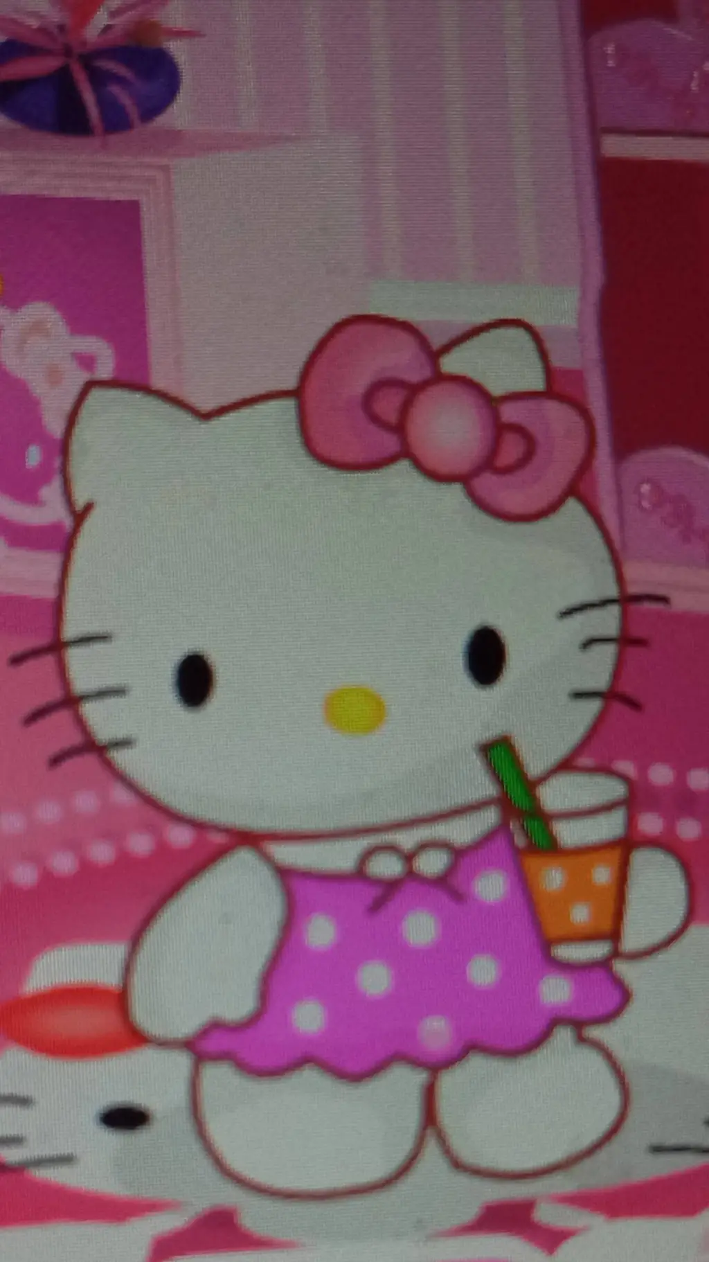 ai character: Hello Kitty  background