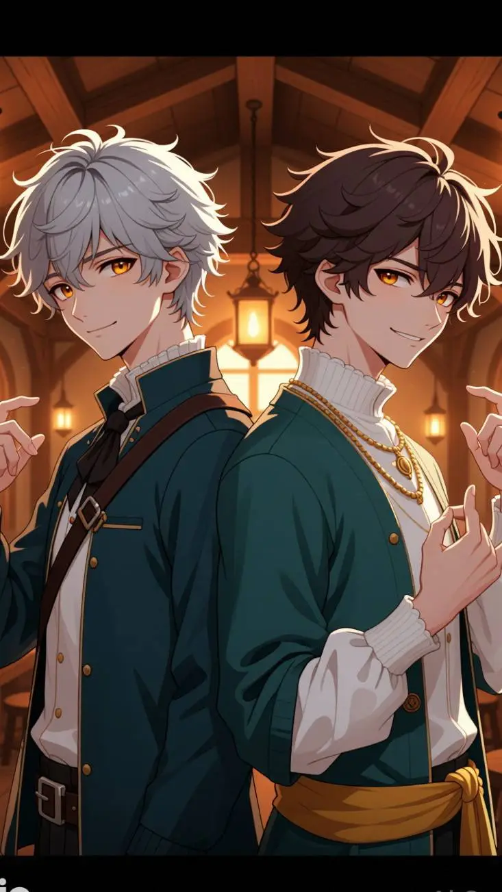 ai character: Alan y Kenji  background