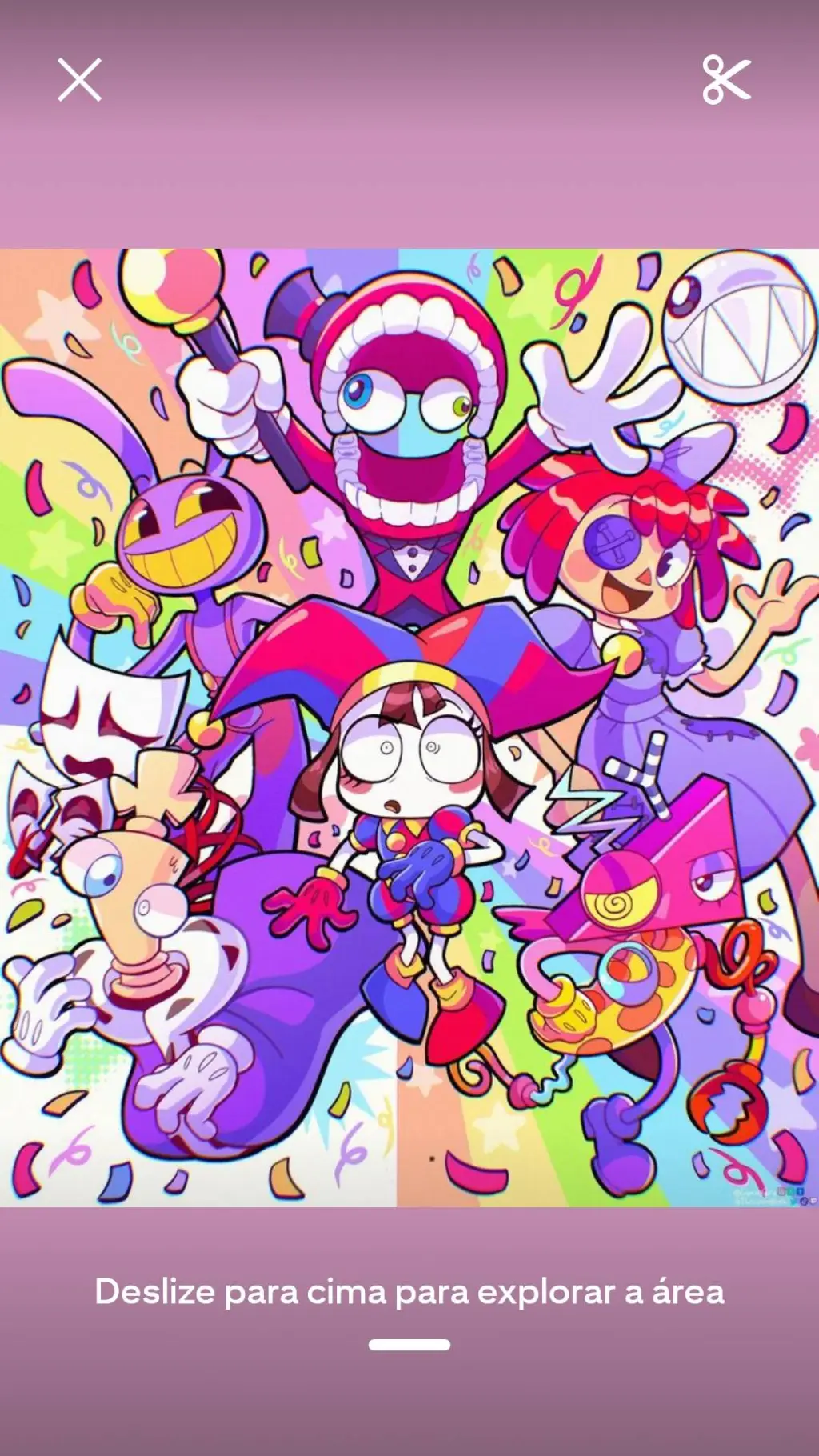 ai character: digital circus background