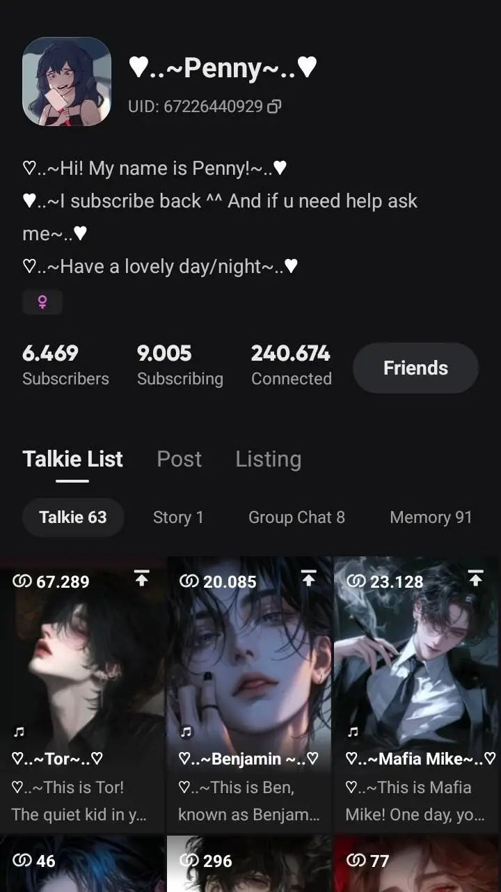 ai character: ♥︎..~Penny~..♥︎ background