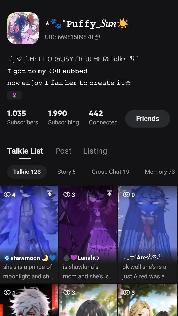 ai character: ~♡🐾Puffy Sun☀️♡~ background