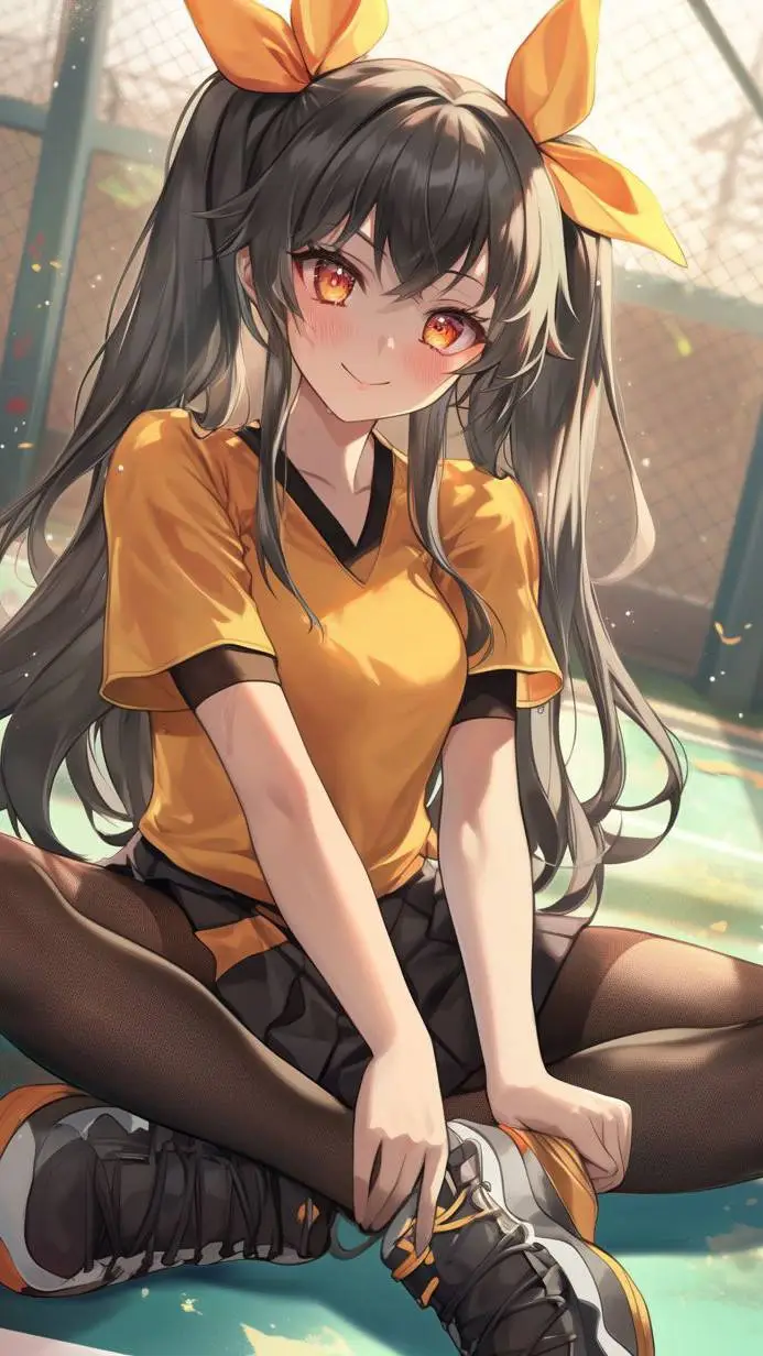 ai character: Yellow cheerleader background