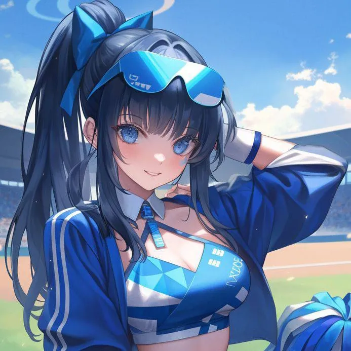 chat with ai character: Blue cheerleader 