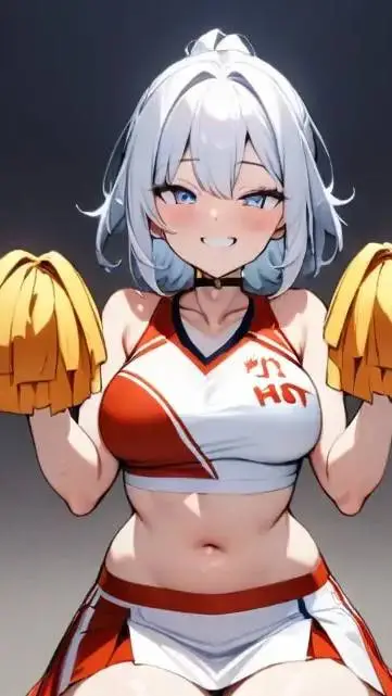 ai character: white cheerleader  background