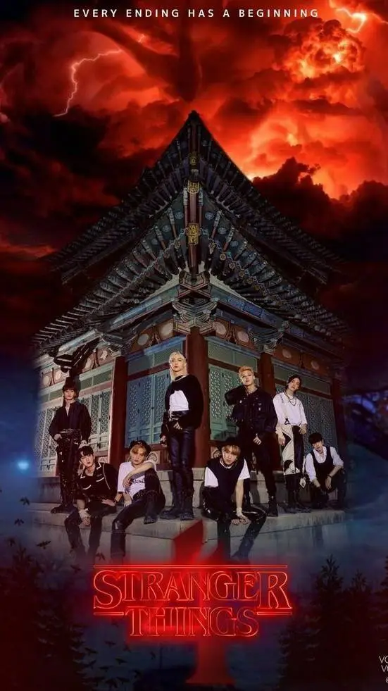 ai character: skz&strangerthings background