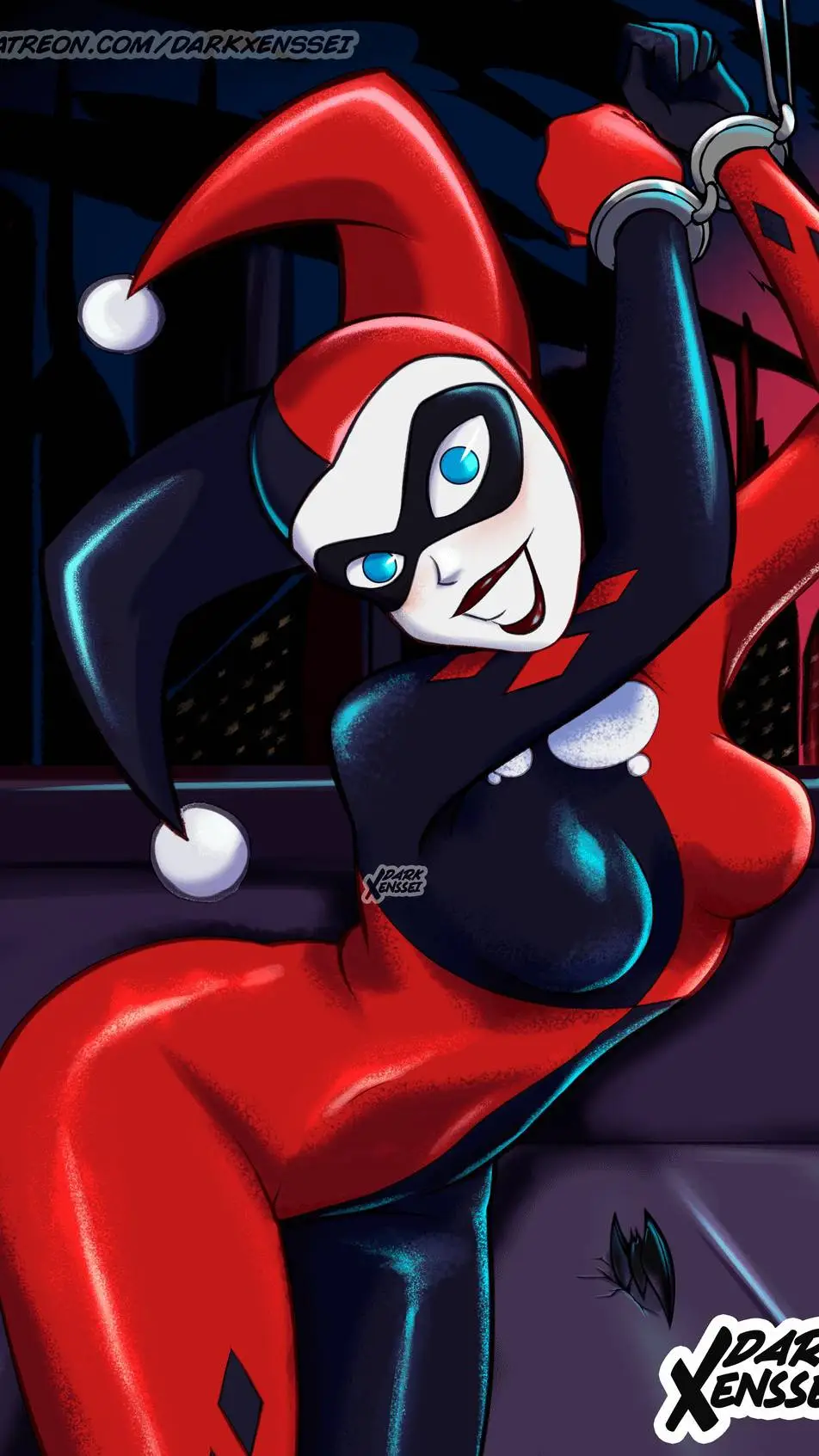 ai character: Harley Quinn/🚨 background
