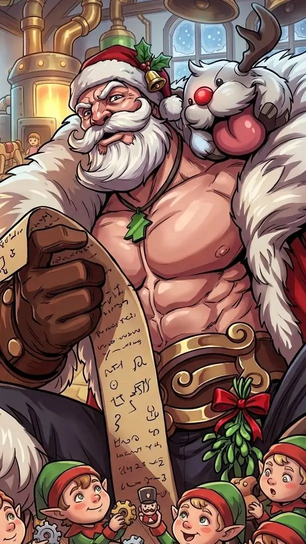 ai character: Santa Claus  background