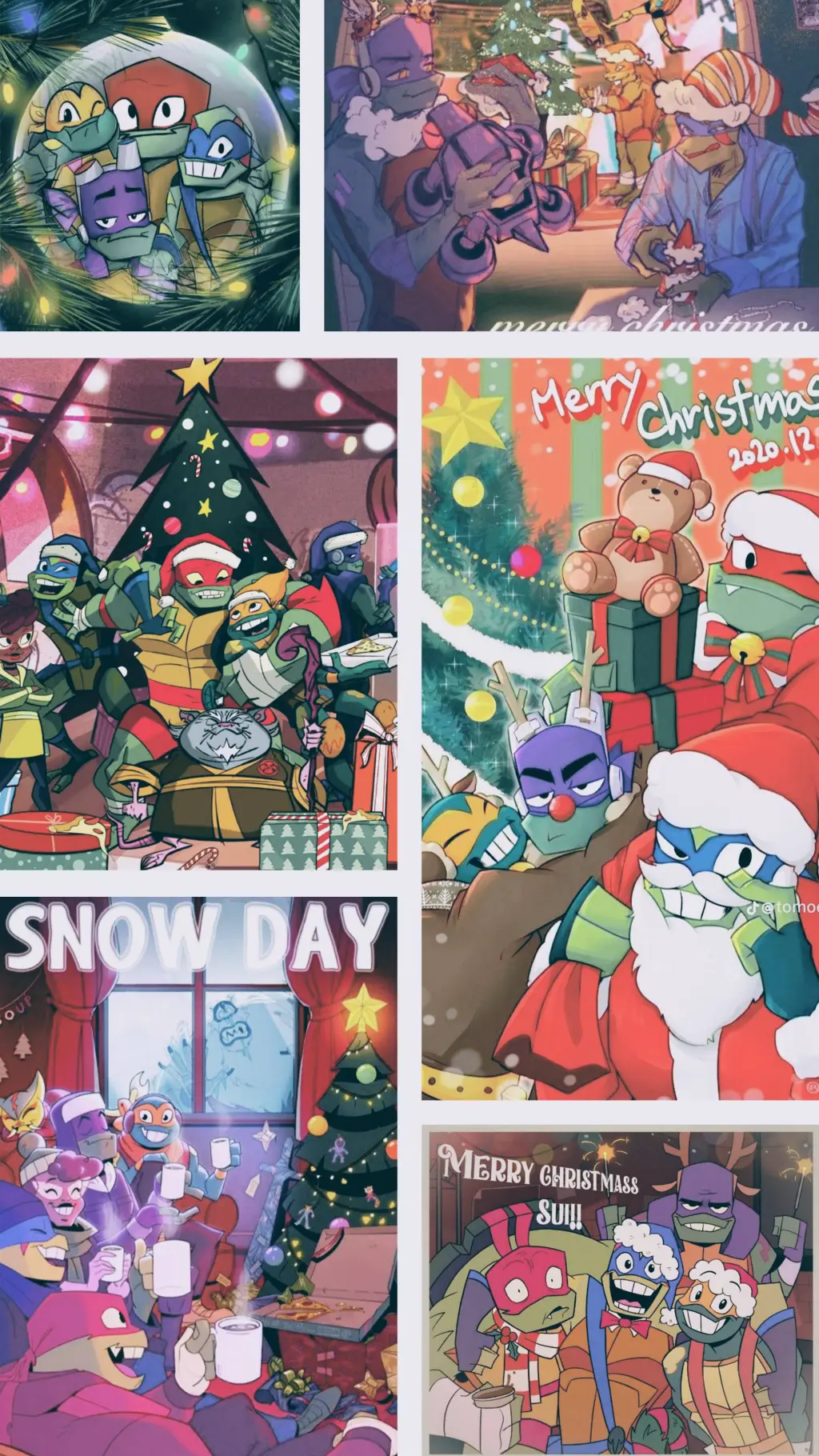 ai character: ROTTMNT christmas🎄 background