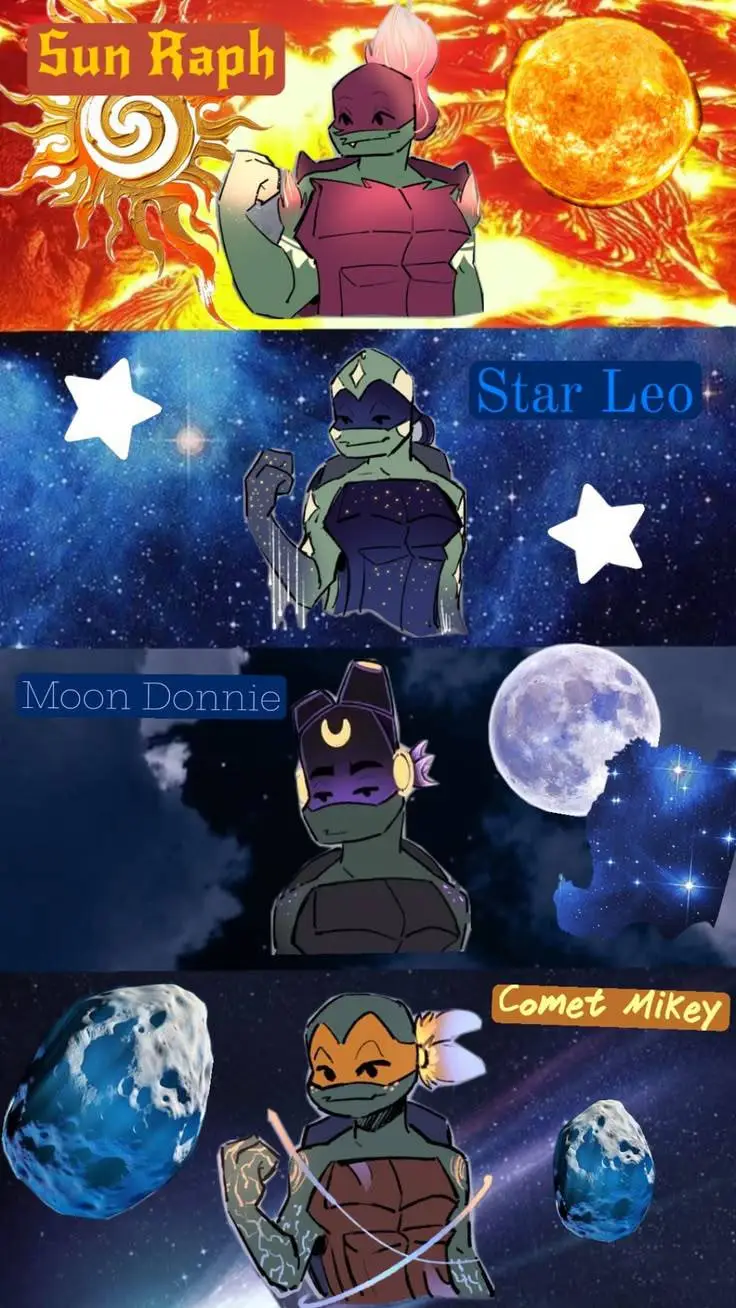 ai character: ROTTMNT space au🌌 background