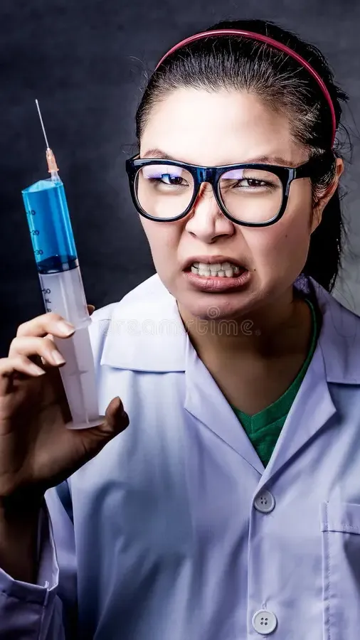 ai character: Crazy doctor Girl background