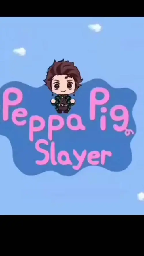 ai character: Peppa x demon slay background