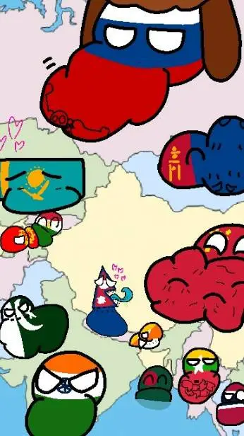 ai character: countryball vor background