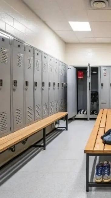 ai character: Mha locker room background