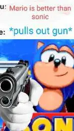 ai character: classic sonic gun background