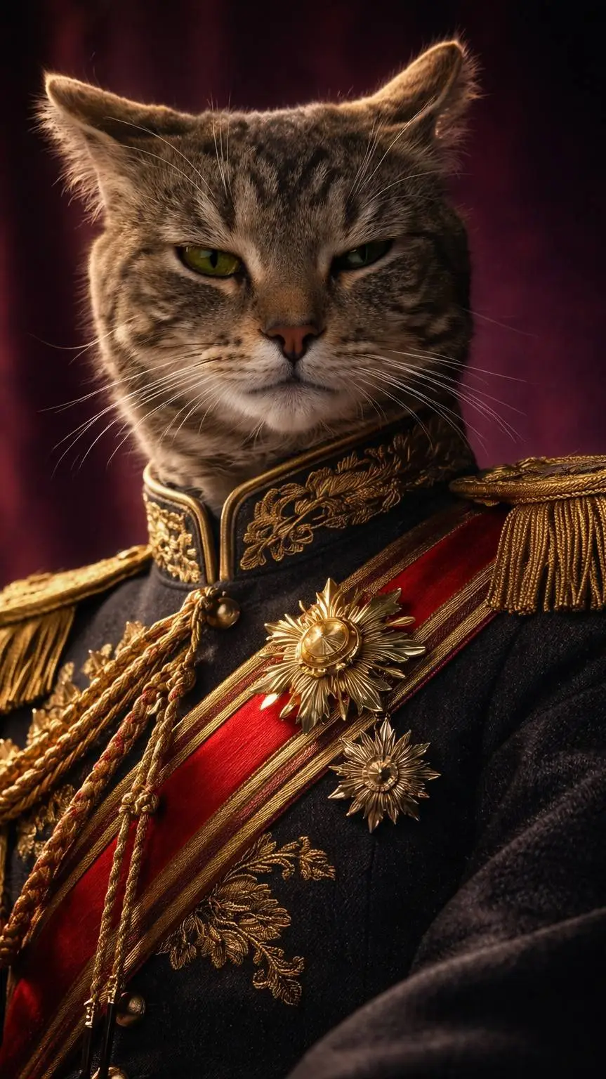 ai character: l'empereur de chat background