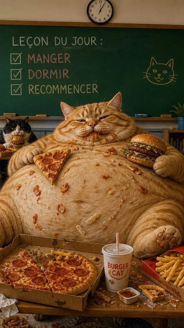 ai character: méga gros chat background