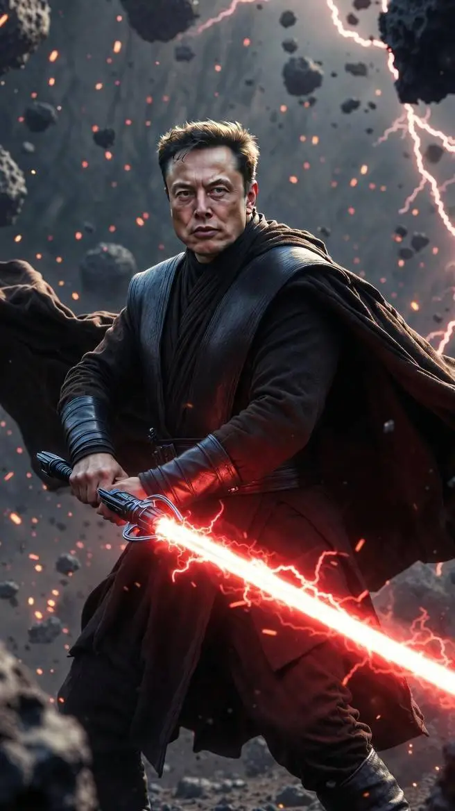 ai character: elon dooku  background