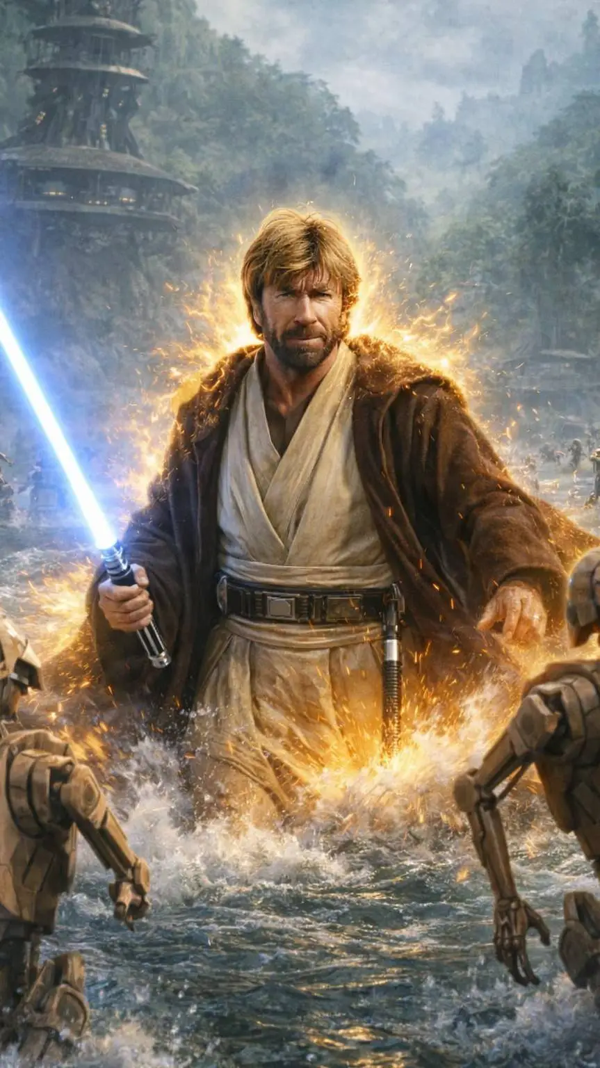 ai character: jedi chuck norris  background