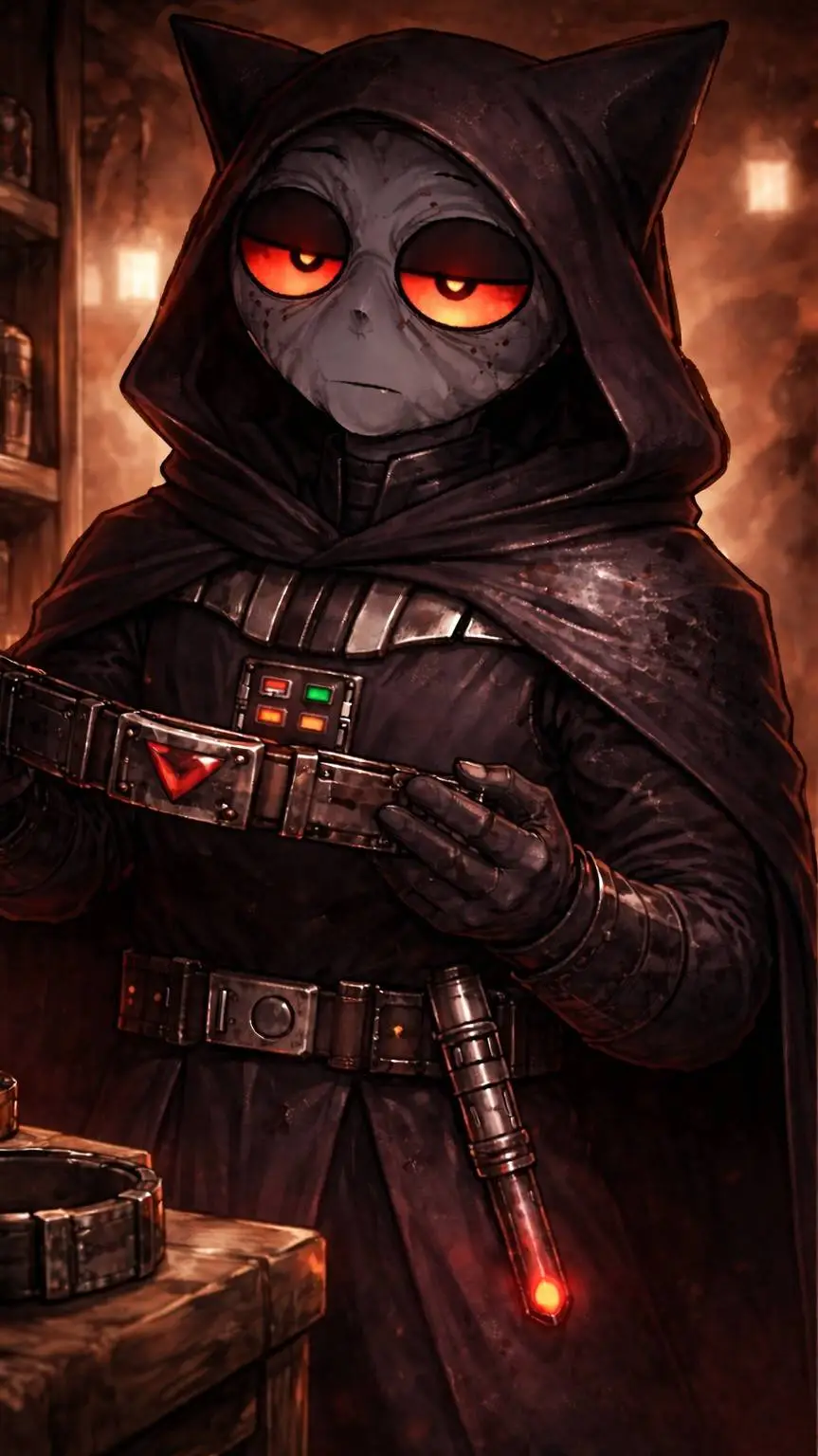 ai character: old darth Gray  background
