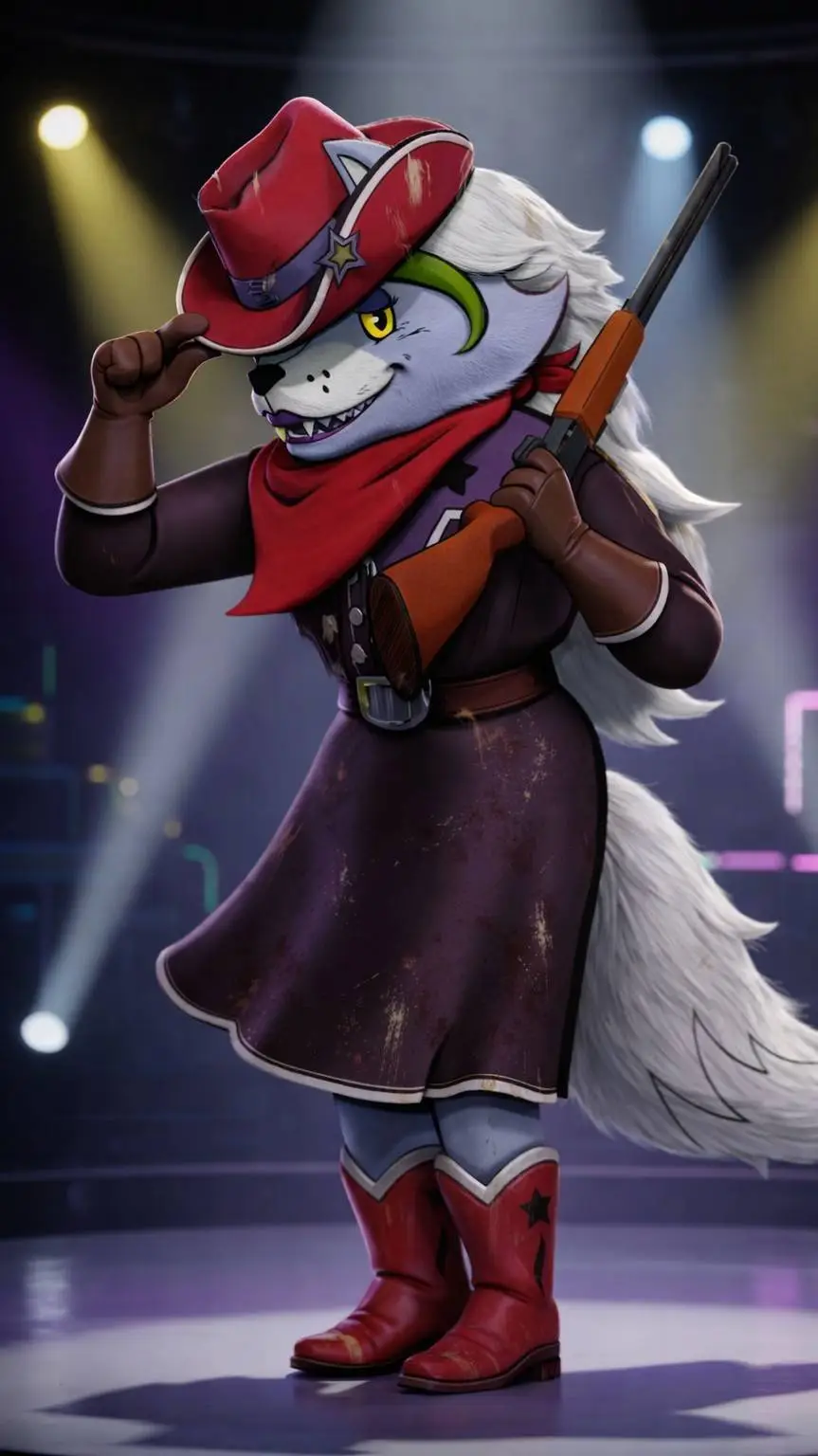 ai character: western Roxane  background