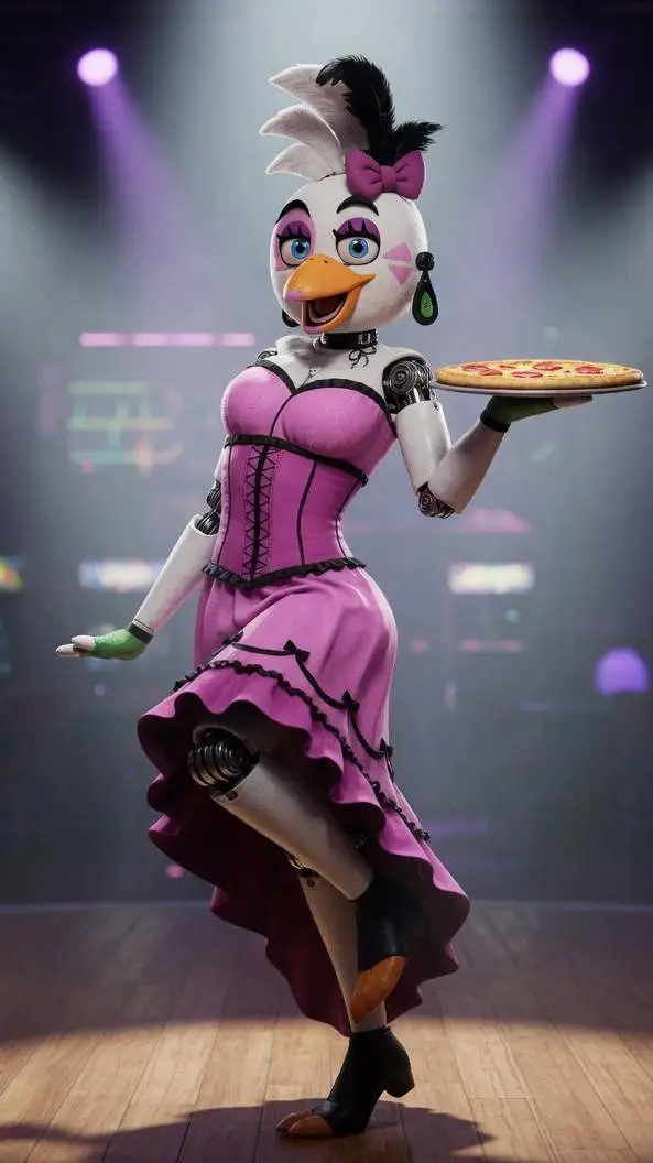 ai character: western chica  background