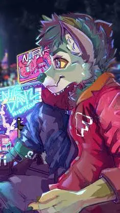 ai character: furry world background