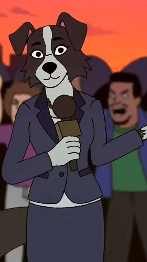 ai character: female dog background