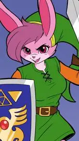 ai character: female linka bunny background