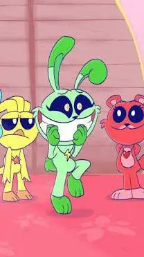 ai character: smiling critters background