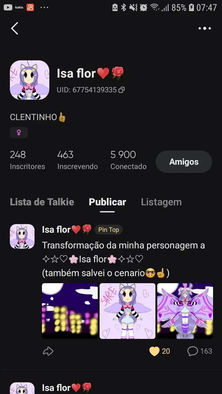 ai character: Isa Flor❤🌹 background